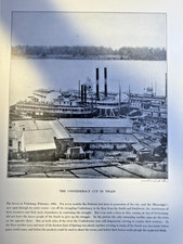 1912 Illustration Federal Gunboats on Levee At Vicksburg in 1864 Civil War picture