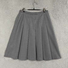 VTG 70s Pleated Skirt Polyester Double Knit Houndstooth Tag 12 Retro Career MOD picture