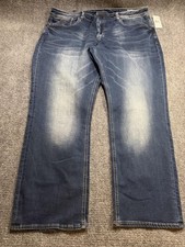 Buffalo David Bitton Ash-X Jeans Mens 42x30 Blue Slim Straight Stretch Denim picture