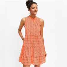 NWT LOFT EYELET TIERED DRESS size M picture