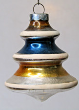 Vintage pre WWII Striped Glass TREE Shape DROP Christmas Ornament Corning #1 picture