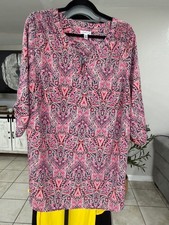 Croft & Barrow Women’s 2X Paisley Button-Front Tunic Dress #206 picture
