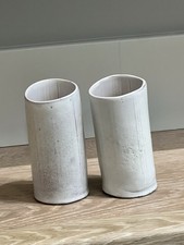 Vintage Alessio Tasca Italian Studio Ceramic Tumblers / Vases Set Of 2 MCM picture