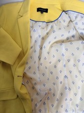 Talbots 100% Cotton Women's Jacket Blazer Size 10 Yellow picture