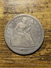 1842 Seated Liberty Dollar Choice Fine Tough Type Coin picture