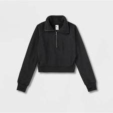 All in Motion Women's Fleece Half Zip Pullover Sweatshirt - Black Medium picture