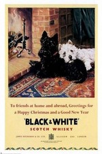 🐶 Rare 1950s Black & White Whisky Ad Poster - 24x36” - Premium Matte Paper picture