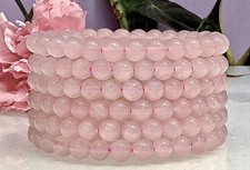 Wholesale 6 Pcs Natural Rose Quartz 6mm 7.5” Crystal Healing Stretch Bracelet picture