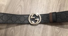 Gucci GG Signature Reversible Buckle Belt Size 100cm Fits 34-36 Waist picture