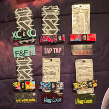 Lot of 6 ZOX Fabric Wrap Bracelets New w/ Collector Cards Assorted Designs picture