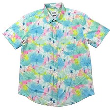 RSVLTS Floral KUNUFLEX Short Sleeve Button Down Shirt Mens XL Dare Mighty Things picture