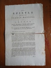 Antique RARE Quaker Epistle / Yearly Meeting London 1780 / Complete picture