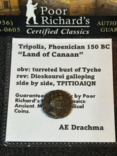 Tripolis Phoenicia “the Land of Canaan” Tyche W/Dioskourol Galloping CB174 picture