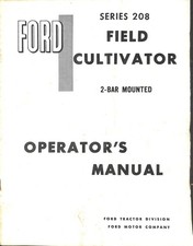 Ford Series 208 Field Cultivator Operator's Manual 2-Bar Mounted SE3039 picture