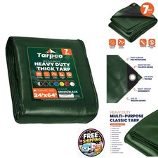 Tarpco Safety 7 Mil Tarp Waterproof Poly Green/Black 25' X 40' picture