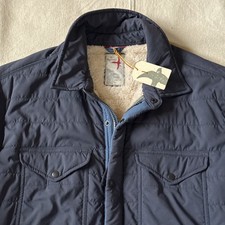Relwen Quilted Superfleece Jacket L Blue Huckberry Sherpa Lined Coat picture