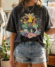 Vintage Wash Pokemon Shirt, Anime Graphic Tee, Oversized Mineral Wash T-Shirt picture