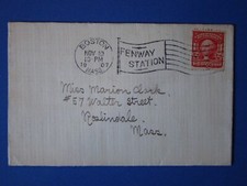 US 1907 COVER - BOSTON MASS. - FENWAY STATION - 2 CENT WASHINGTON picture
