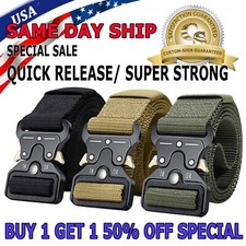 MEN Casual Military Tactical Army Adjustable Quick Release Belts Pants Waistband picture