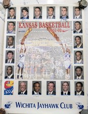 VTG 2001-02 Kansas Jayhawks Basketball Poster Simien Autograph Hinrich Collison picture