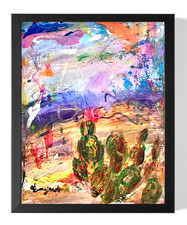 Guajardo Art: Cactus Dreams 14X11 Canvas Neon UV Reactive Home Decor picture