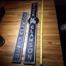 Vintage Black Clawson Cast metal signs Lot Of 2 1960s Large Advertisements picture