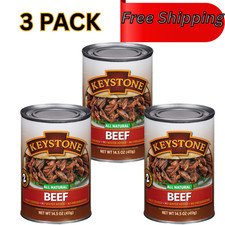 Keystone Meats All Natural Beef 3 Cans | Fully Cooked 14.5 oz Canned Meat Bulk picture
