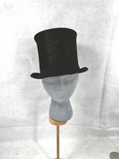 antique hat stove pipe top hat beaver 21.5 in. inside edge sz6 7/8 original 1880 picture