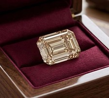 3.5 CT Fancy Champagne Color  Emerald Cut VVS1 Diamond Premium Quality  Gemstone picture