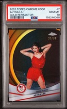 PSA 10 Alysa Liu 2026 Topps Chrome Gold Refractor /50 Olympics Pop 1 picture
