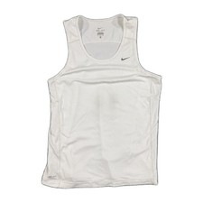 Nike Dri-FIT Miler Running Singlet Tank Top Mens Medium White Mesh Sleeveless picture