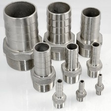 MALE NPT Thread Pipe Fitting to Barb Hose Tail End Connector Stainless Steel 304 picture