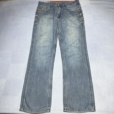Vintage Ecko Unltd Cross Bones Print Jeans Skater Hip Hop Y2K Streetwear 34x31 picture