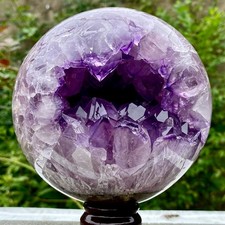 5.9LB  Natural Amethyst Agate Sphere Polished Healing Crystal Ball Home Fe picture