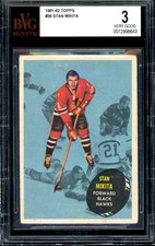 1961-62 TOPPS HOCKEY #36 Stan Mikita HOF BGS 3 VG Black Hawks Nice Eye Appeal picture
