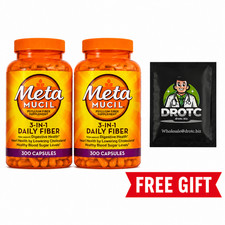 2-Pack Metamucil Psyllium Fiber 300 Ct Capsules + Free Eye Wipe - Exp 2028 picture