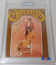 Carpenters SIGNED Karen Carpenter & Richard Carpenter Cut Program Cover PSA picture