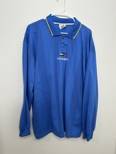 Vintage Tommy Hilfiger Athletics Jersey Long Sleeve Blue Y2K Mens Extra Large picture