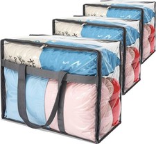 110L Large Capacity Clear Storage Bags with Zipper for Comforters, Blankets, ... picture