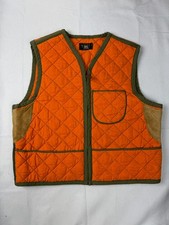 RRL Ralph Lauren Double RL Orange Quilted Hunting Vest Suede Patches AS IS picture