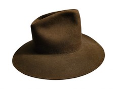 True Vintage 1970s Stetson 4X Beaver Fur Felt Open Crown Cowboy Hat Brown Sz 7 picture