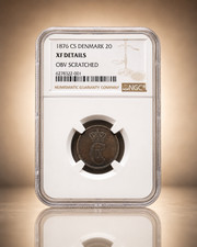1876-CS Denmark 2 Øre – NGC XF Details – Scarce 19th Century Danish Coin picture