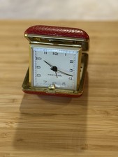 Westclox Vintage Travel Alarm Clock Analog Dial Wind Up Black Case Works picture
