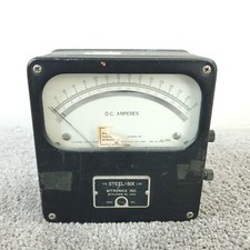 Vintage The Steel Six Line DC Amperes Meter Steampunk Bitronics Inc. As-IS picture