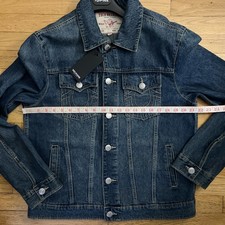 $159 NWT. True Religion Mens Jesse SN Trucker Jacket Blue Size MEDIUM picture