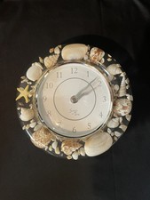 Sands of Time Lucite Wall Clock Sea Shell Seashell Coastal Analog Battery 8