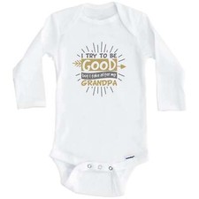 I Try To Be Good But I Take After My Grandpa Funny Grandchild Baby Bodysuit picture