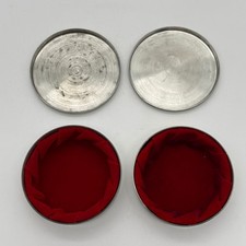 Vintage Tiffany Co Trinket Box Set Handcrafted Pewter Beaded Red Velvet picture