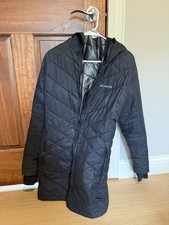 Columbia Heavenly Long Hooded Jacket Women's L Black  Omni Heat Quilted Coat picture