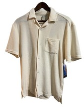 Massive Luxury Edition Men’s Short Sleeve Knit Button Up Knit Shirt Medium New picture